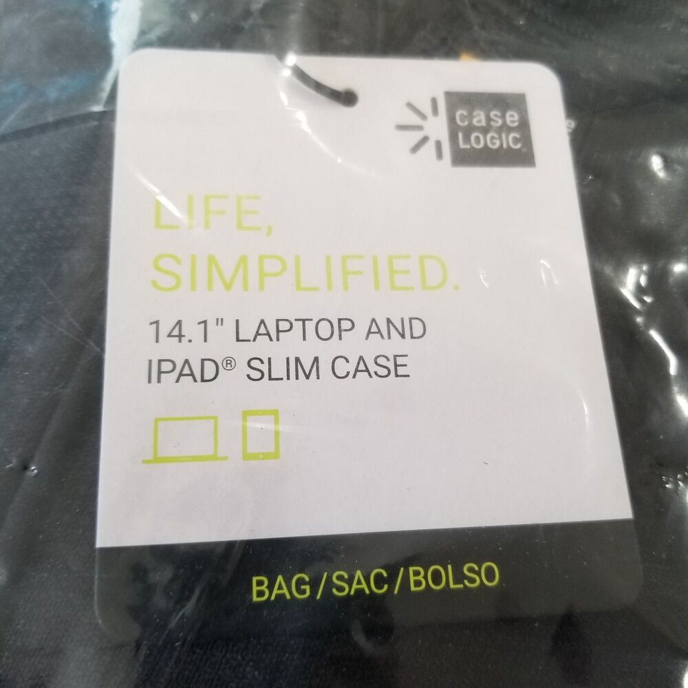 Case Logic 14.1" Laptop & iPad Slim Case Black New Sealed Padded Sleeve